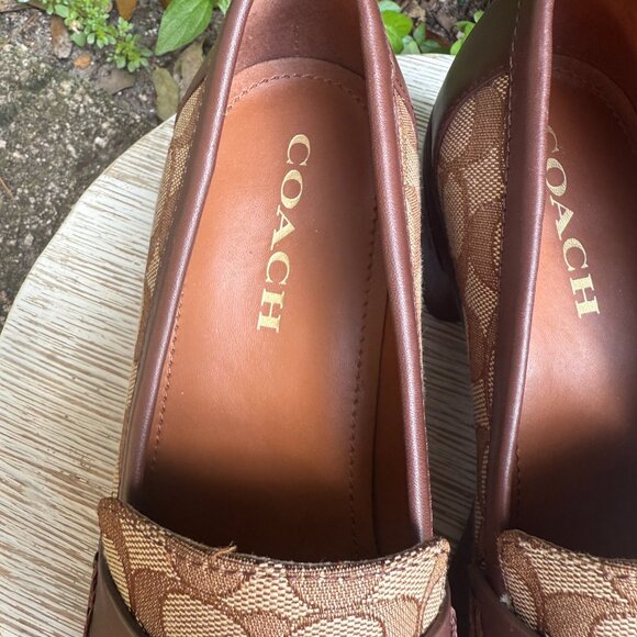 COACH COLLEEN LOAFER 8.5 SIGNATURE MONOGRAM JACQUARD Women's Retro Preppy New - Picture 8 of 12